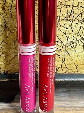 Bundle Mary Kay Limited Edition Bold Shine Lip Color-Radiant Red & Poised Pink